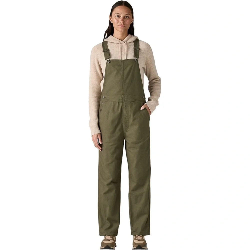 Patagonia Women's Point Reyes Canvas Overalls Basin Green Size Small - Picture 1 of 15
